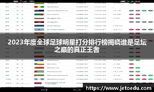 2023年度全球足球明星打分排行榜揭晓谁是足坛之巅的真正王者